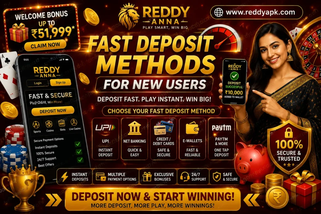 Reddy Anna Fast Deposit Methods for New Users