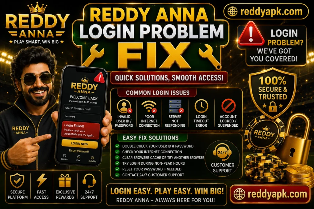 Reddy Anna Login Problem Fix